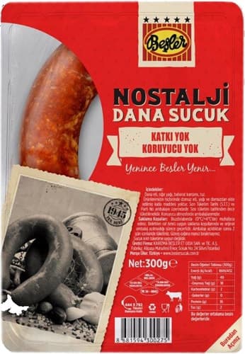 NOSTALJİ KATKISIZ SUCUK 300 GR (9 ADET)