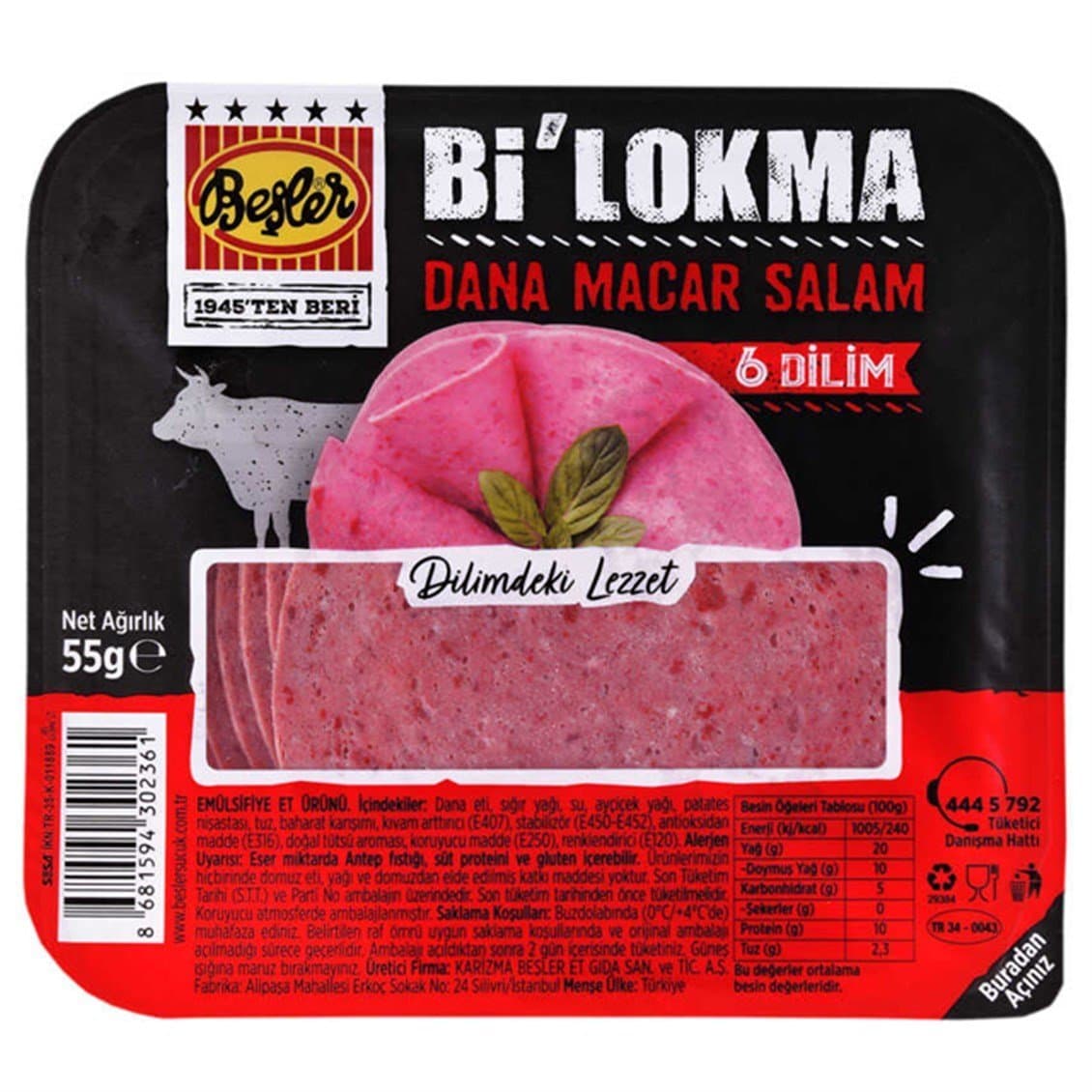 Bİ LOKMA MACAR SALAM (55 GR) (12 ADET)