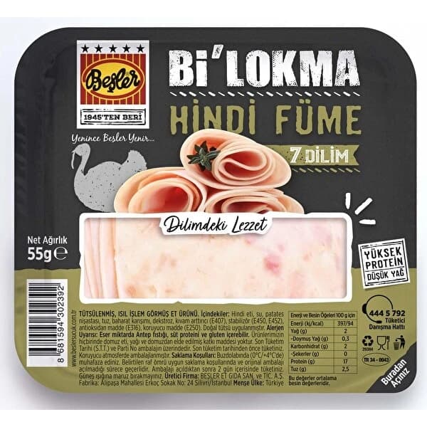 Bİ LOKMA HİNDİ FÜME (55 GR) (12 ADET)