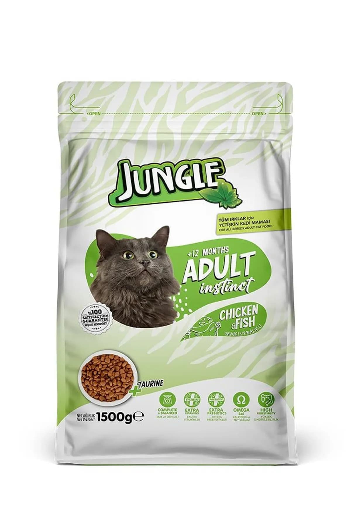 Jungle 1500 g Tavuk-Balıklı Yetişkin Kedi Maması