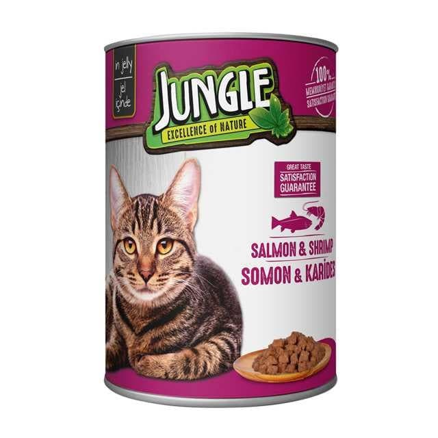 Jungle Kedi Konservesi 400 gr Somonlu-Karidesli