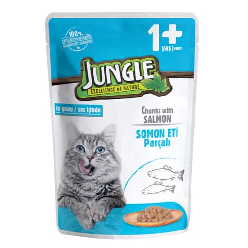 Jungle Pouch Yetişkin Kedi Somon Parçalı 100 g