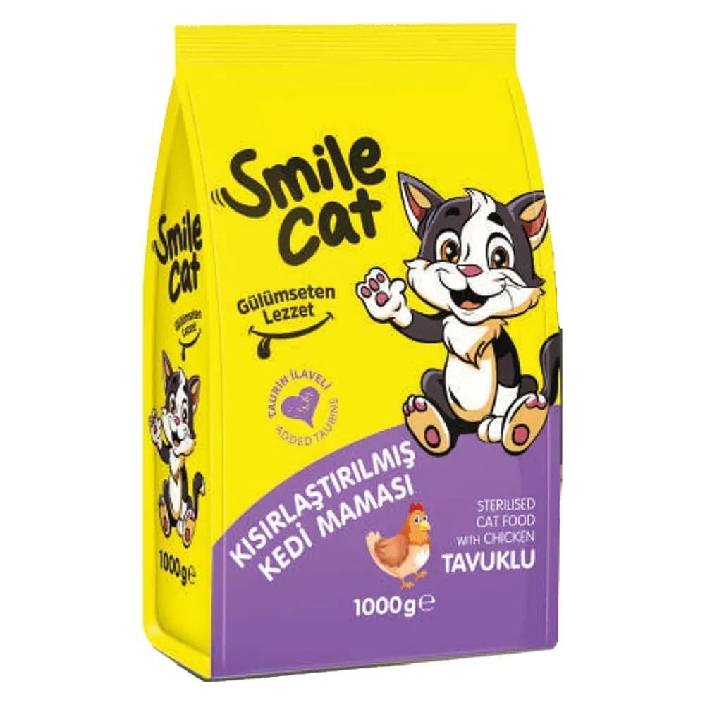 Smile Cat Yetişkin Kısır Kedi Tavuklu 1 kg Kuru Mama