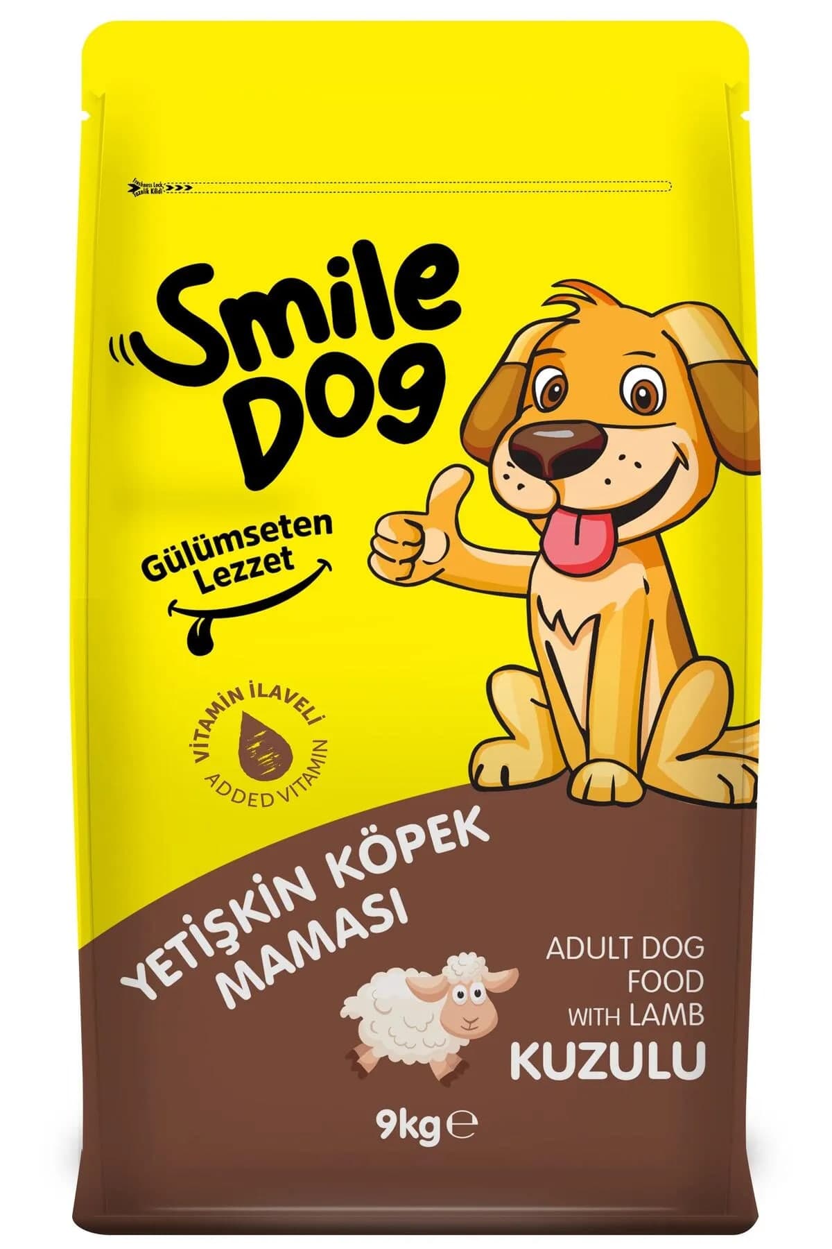 Smile Dog Yetişkin Köpek Kuzulu 9 kg Kuru Mama