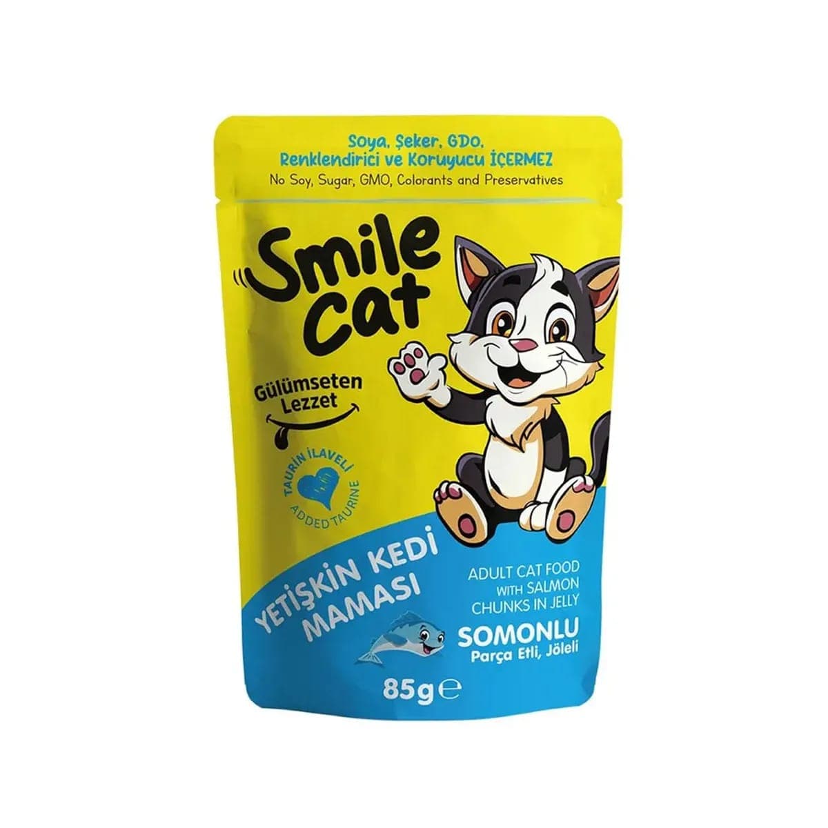 Smile Cat Pouch 85 gr Kedi Somonlu