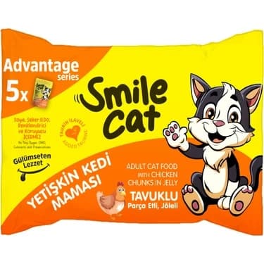 Smile Cat Flowpack 425gr (5*85gr) Yetişkin Kedi Somonlu Mama