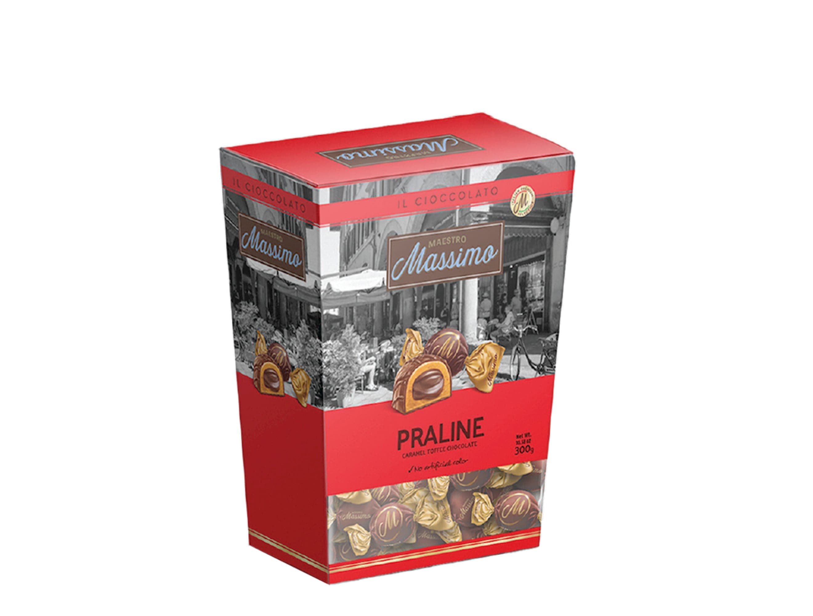 MASSIMO PRALINE CARAMEL TOFFEE CHO.300 GR*12