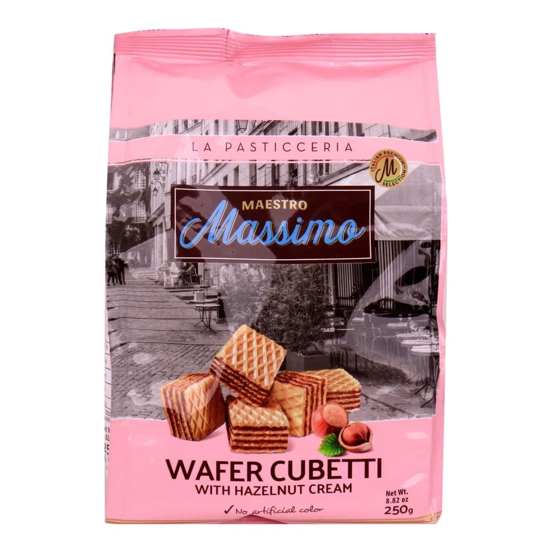MASSIMO WAFER CUBETTI HAZELNUT FINDIK 250 GR*12